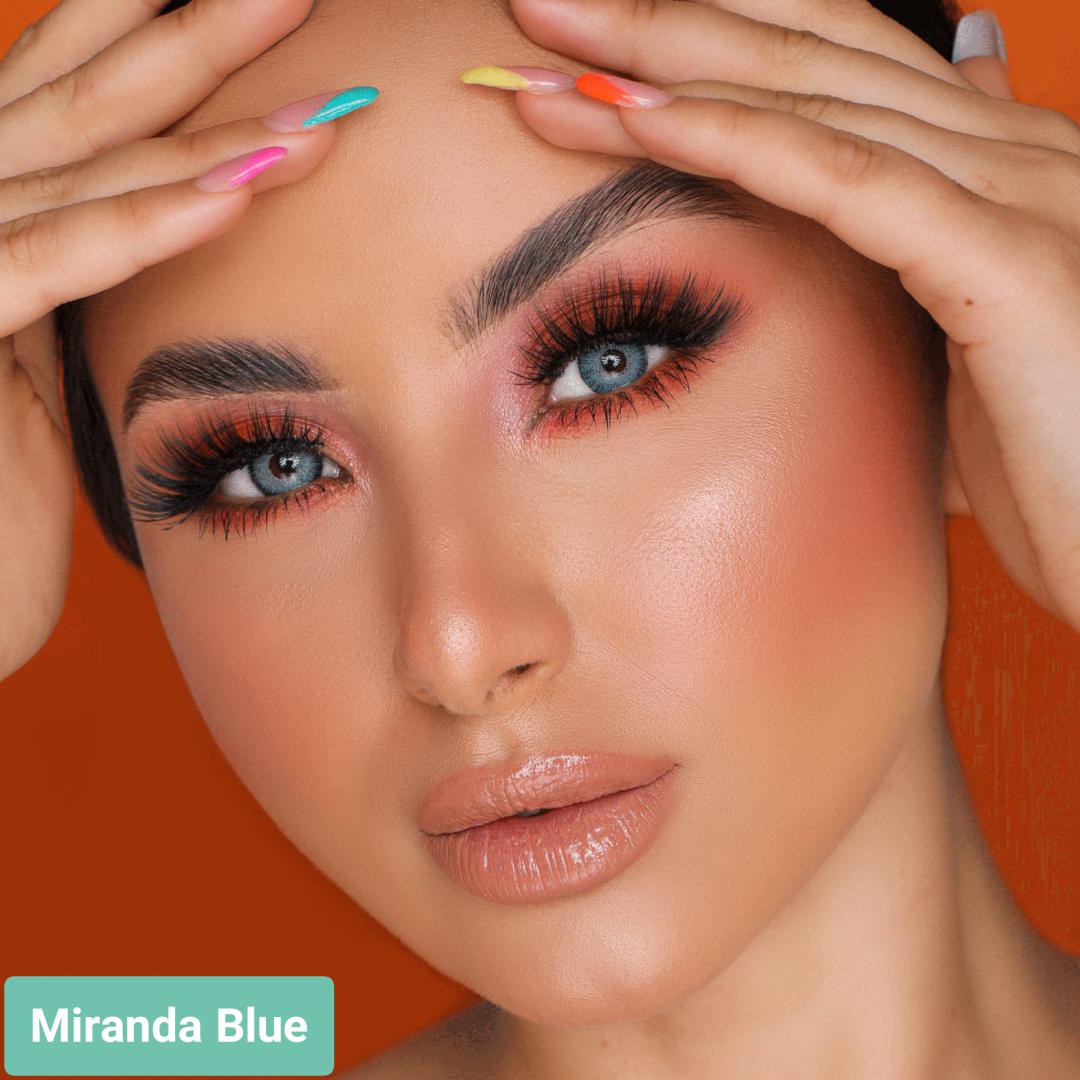  فروش لنز Miranda Blue (آبی اقیانوسی دوردار)  برند هیپنوس بهمراه قیمت امروز لنز رنگی  و قیمت امروز لنز طبی