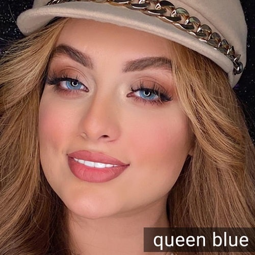 فروشQueen Blue (آبی دوردار)برند دیاموند بهمراه قیمت امروز لنز رنگی و قیمت امروز لنز طبی