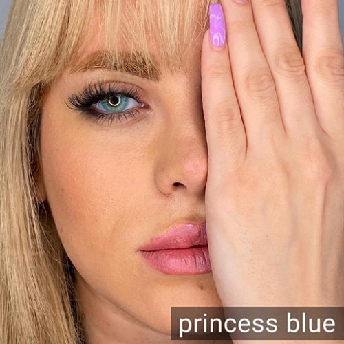 فروش لنز Princces Blue ( آبی عسلی بدون دور)  برنددیاموند بهمراه قیمت امروز لنز رنگی و قیمت امروز لنز طبی