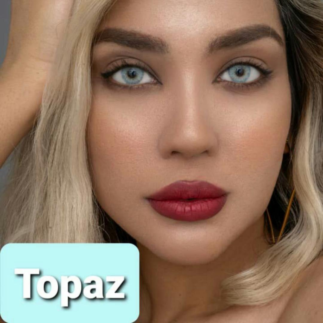 فروش لنزTopaz(آبی روشن دوردار) برند پلی ویو بهمراه قیمت امروز لنز رنگی و قیمت امروز لنز طبی