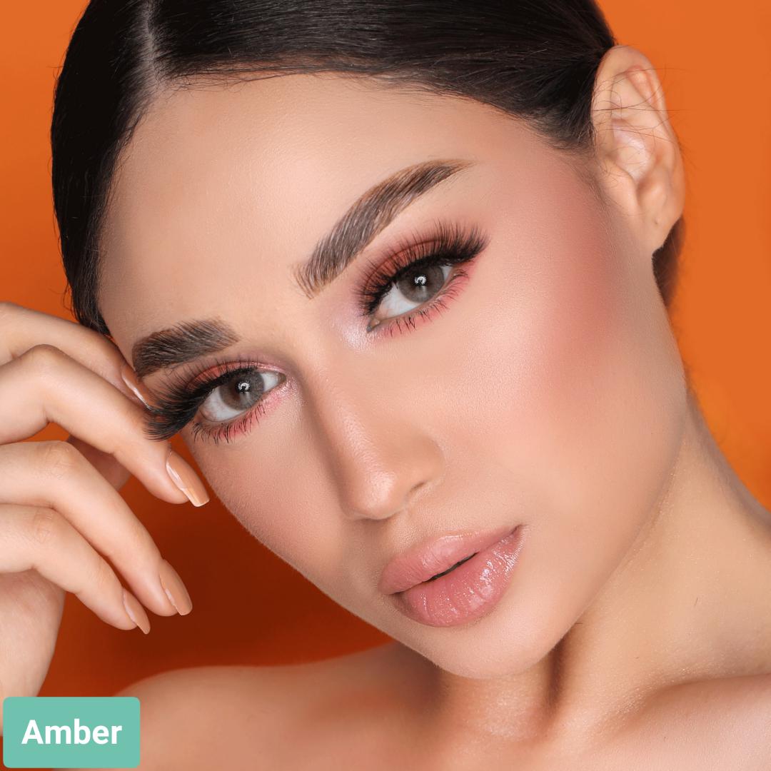  فروش لنز Amber (سبز عسلی خاکی بدون دور)  برند هیپنوس بهمراه قیمت امروز لنز رنگی  و قیمت امروز لنز طبی