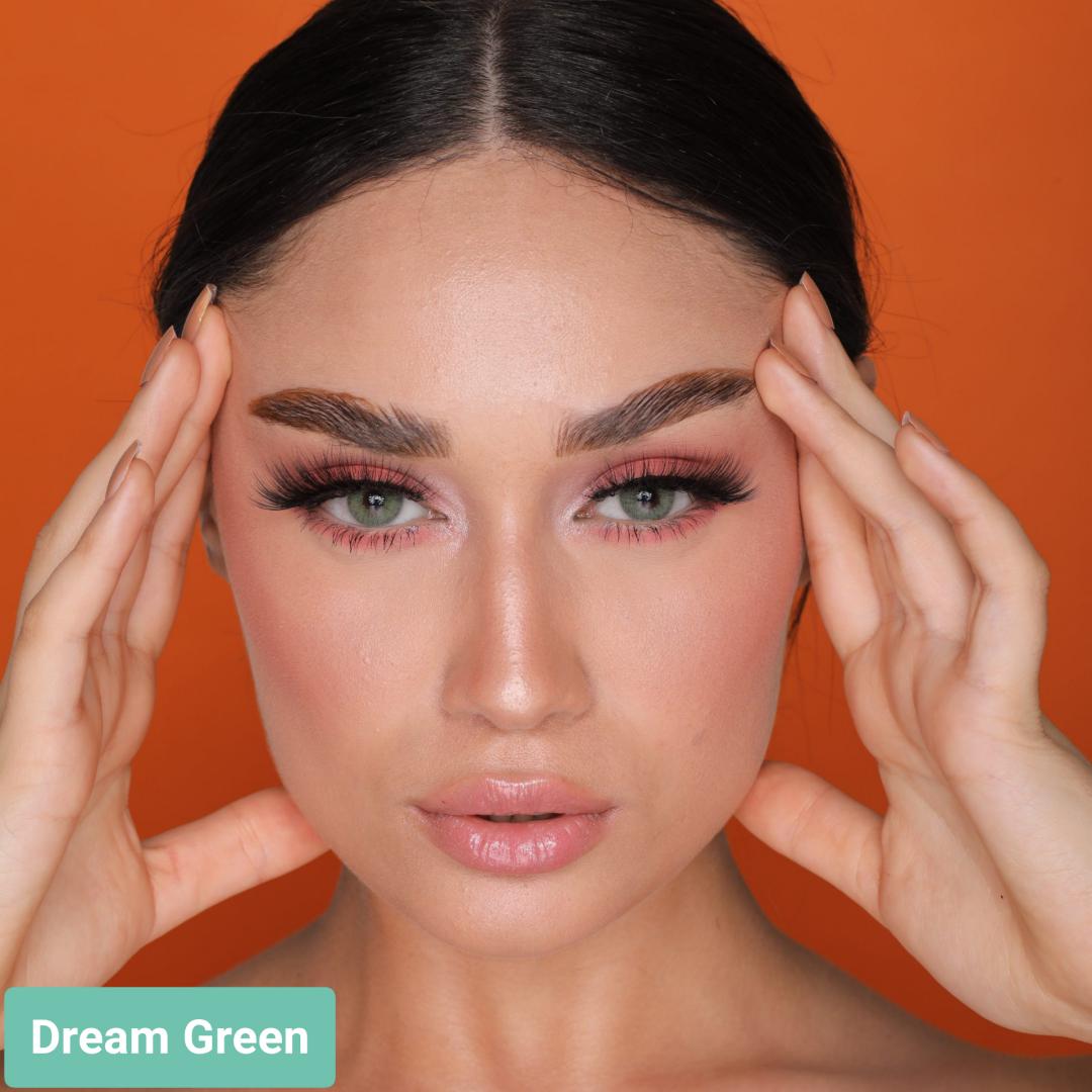  فروش لنز Dream Green (سبز عسلی بدون دور)  برند هیپنوس بهمراه قیمت امروز لنز رنگی  و قیمت امروز لنز طبی