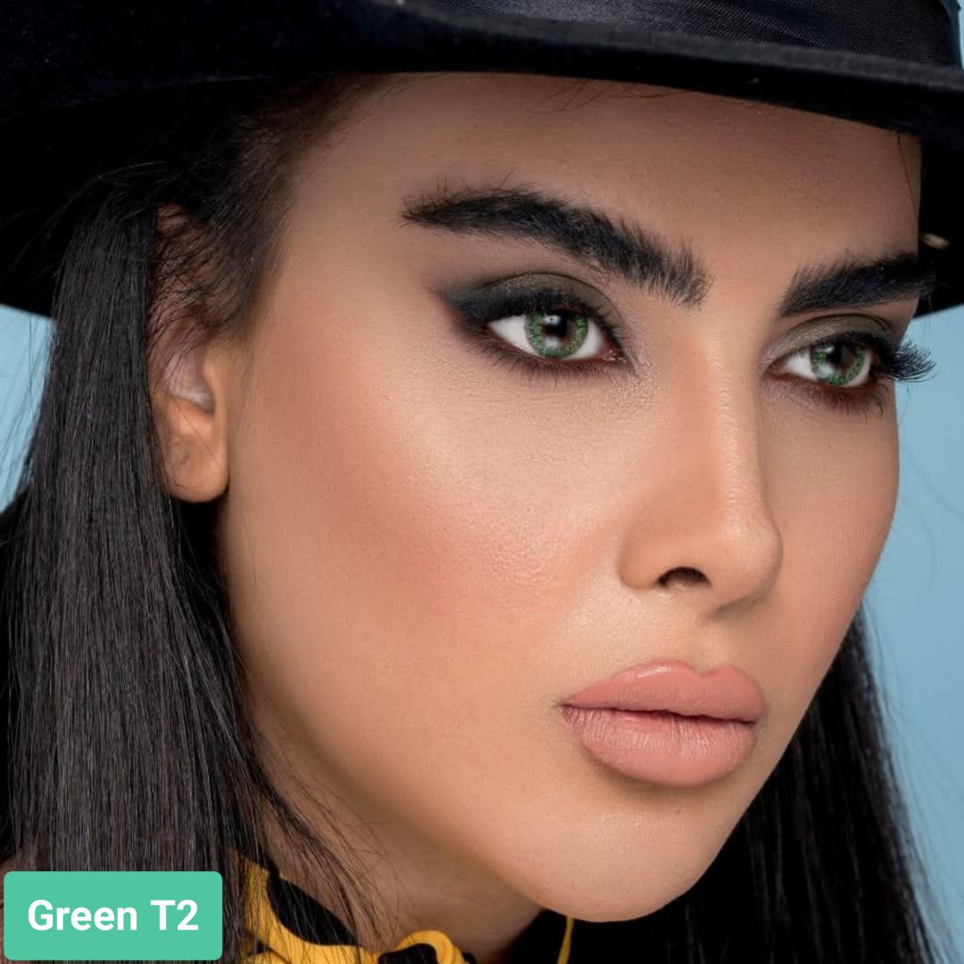 فروش لنز Green T2 (سبز دوردار)   بهمراه قیمت امروز لنز طبی و قیمت امروز لنز رنگی