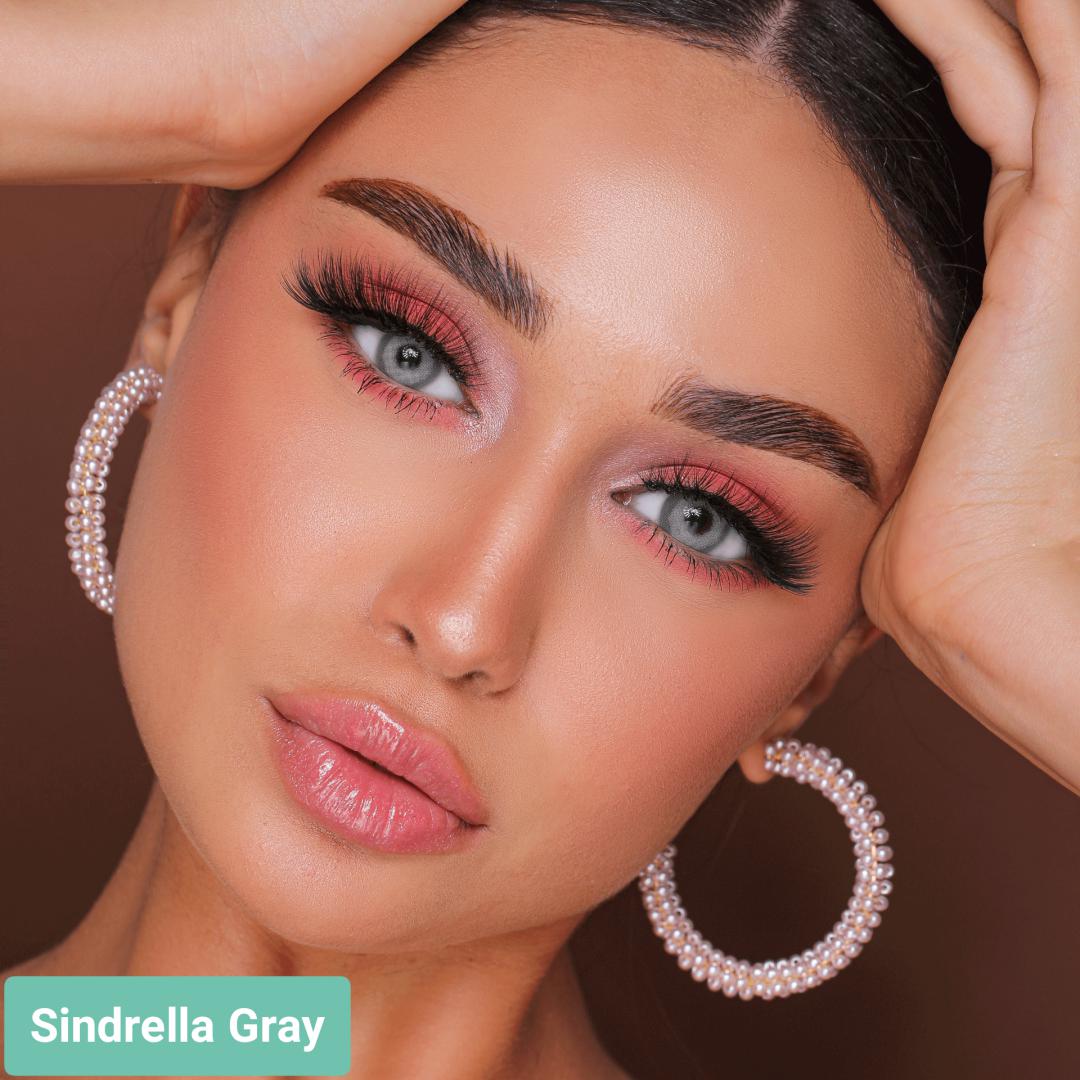  فروش لنز Sindirella Gray (طوسی سبز دوردار)  برند هیپنوس بهمراه قیمت امروز لنز رنگی  و قیمت امروز لنز طبی