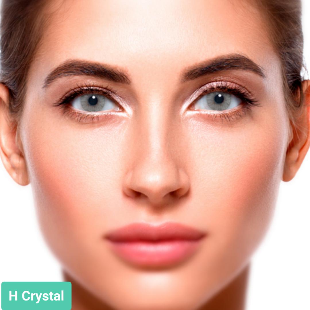 فروش H Cristal (طوسی ته مایه سبز بدون دور) برند سولوتیکا بهمراه قیمت امروز لنز رنگی و قیمت امروز لنز طبی