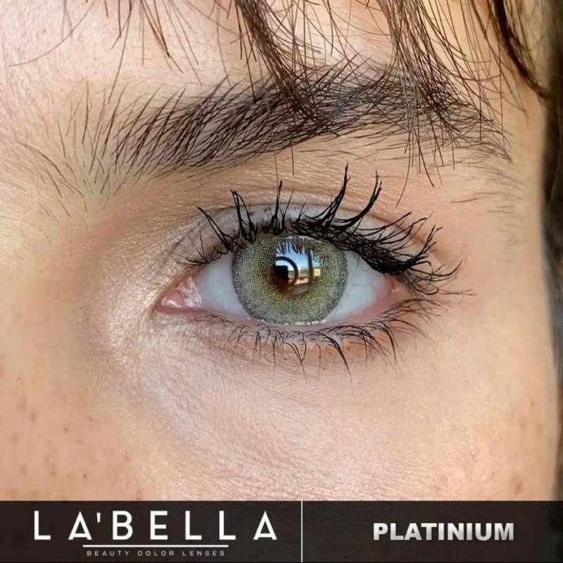  فروش لنزPlatinium (طوسی ته مایه عسلی دوردار)  برند لابلا  بهمراه قیمت امروز لنز رنگی  و قیمت امروز لنز طبی 