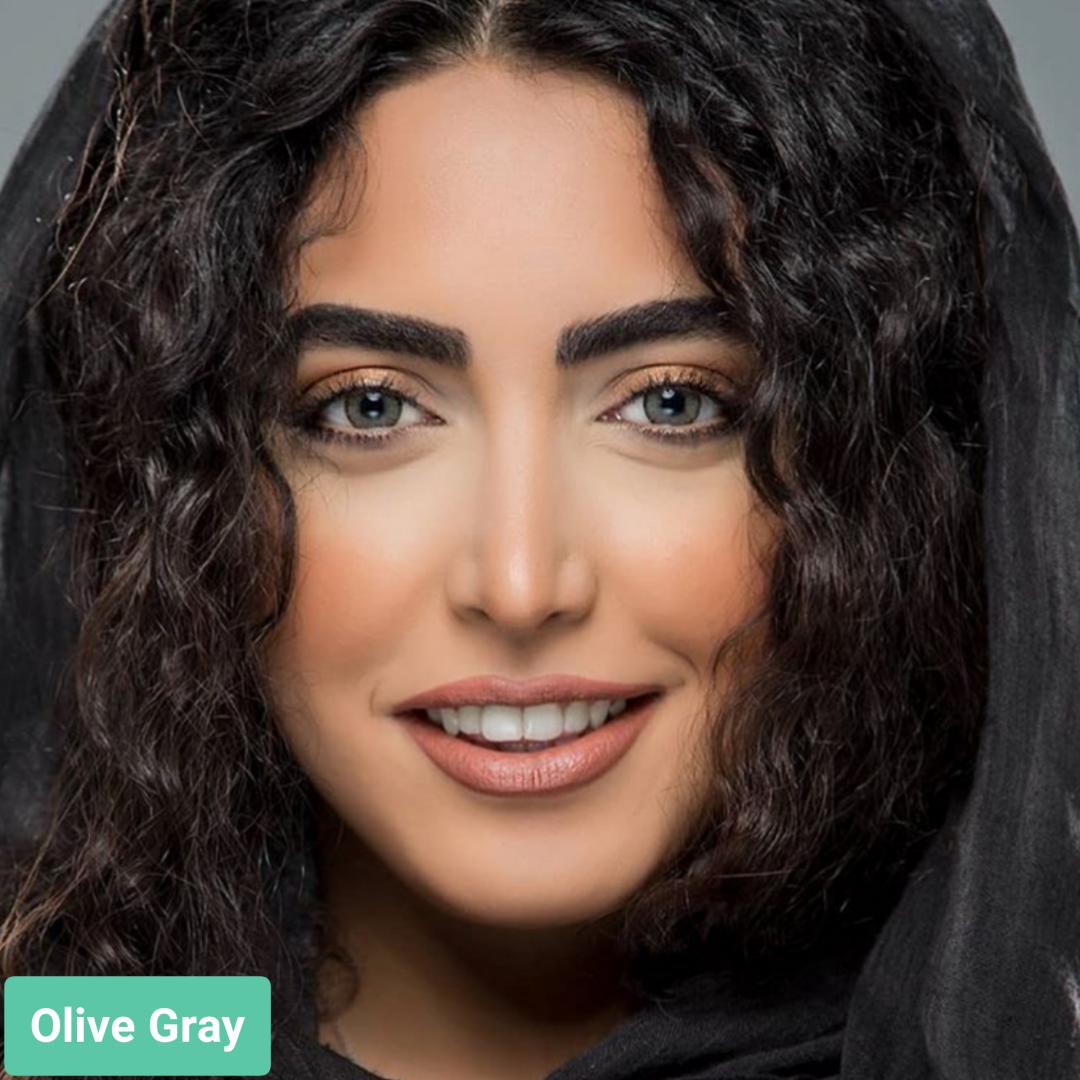  فروش لنز Olive Gray (طوسی عسلی دوردار)  برند استلاکالرز بهمراه قیمت امروز لنز رنگی  و قیمت امروز لنز طبی 