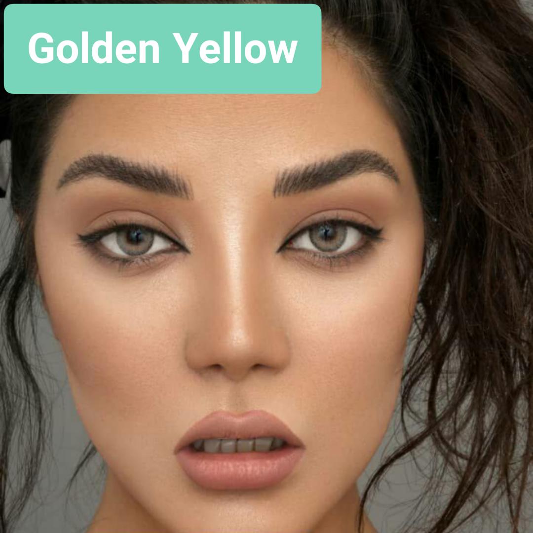 فروش لنز Golden Yellow (خاکستری)  برند پلی ویو بهمراه قیمت امروز لنز رنگی و قیمت امروز لنز طبی