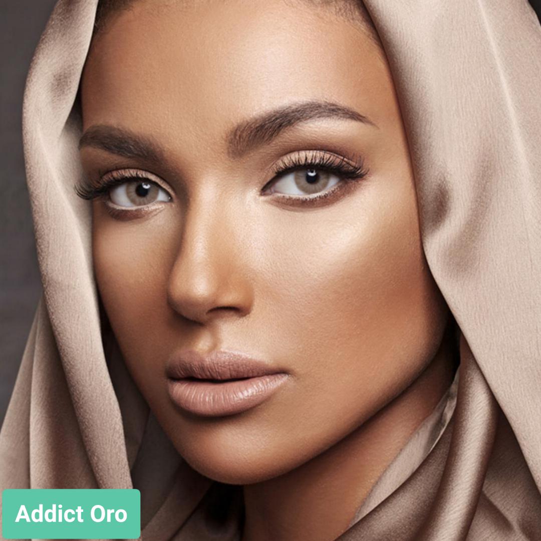  فروش لنز Addict Oro (عسلی خاکی بدون دور)  برند آنستازیا بهمراه قیمت امروز لنز رنگی  و قیمت امروز لنز طبی