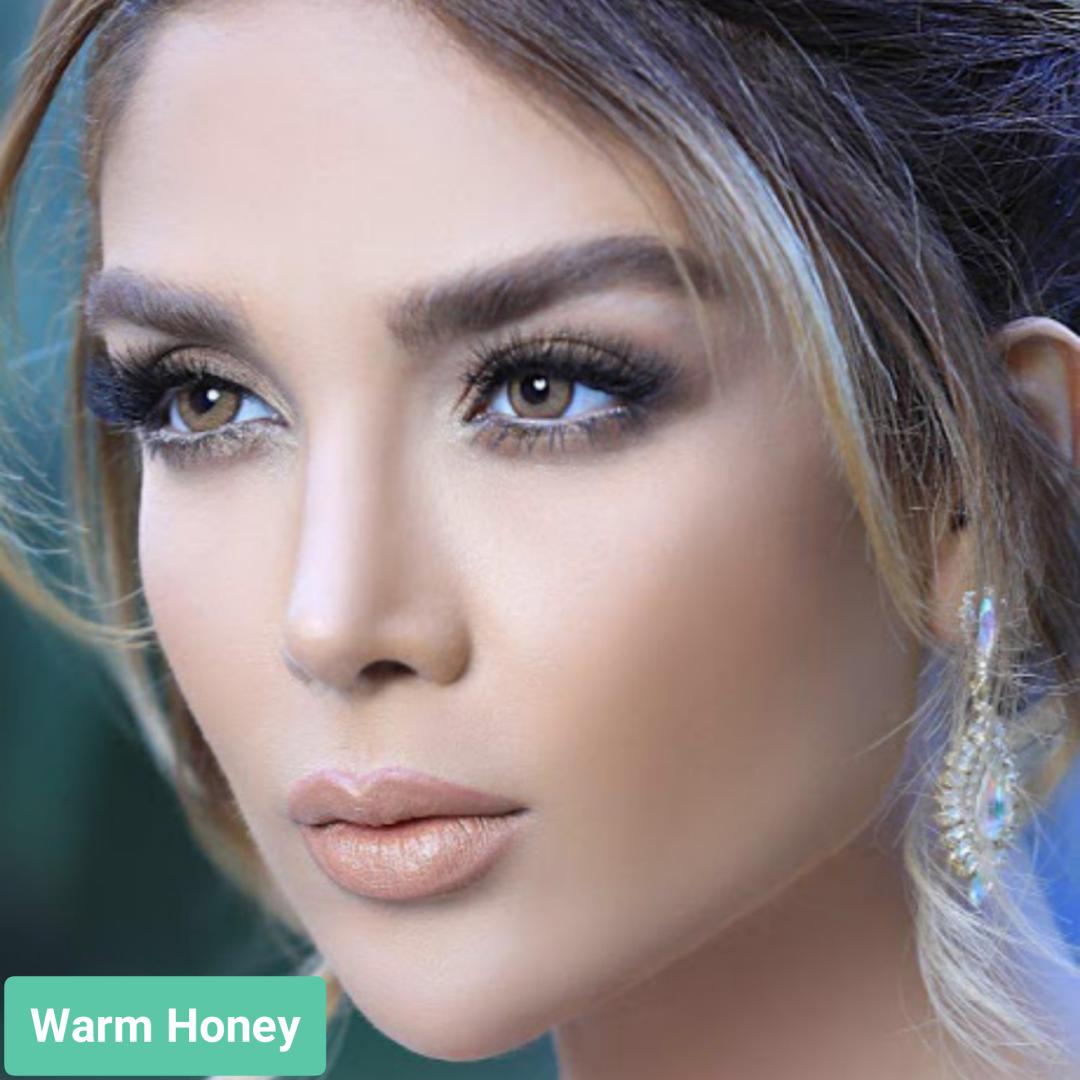  فروش لنز Warm Honey (عسلی دوردار)  برند استلاکالرز بهمراه قیمت امروز لنز رنگی  و قیمت امروز لنز طبی 