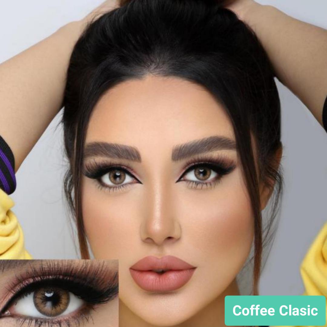 فروش لنز Coffee Classic (عسلی کاراملی دوردار) برند جمستون لاکچری  بهمراه قیمت امروز لنز رنگی و قیمت امروز لنز طبی