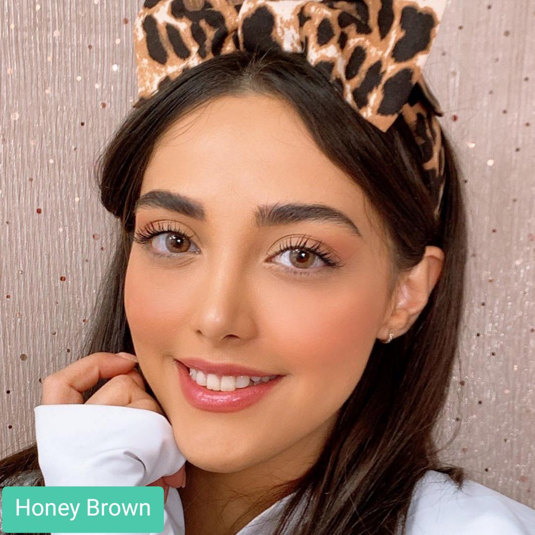فروش Honey Brown (عسلی قهوه ای بدون دور)  برند کریستال  بهمراه قیمت امروز لنز رنگی و قیمت امروز لنز طبی