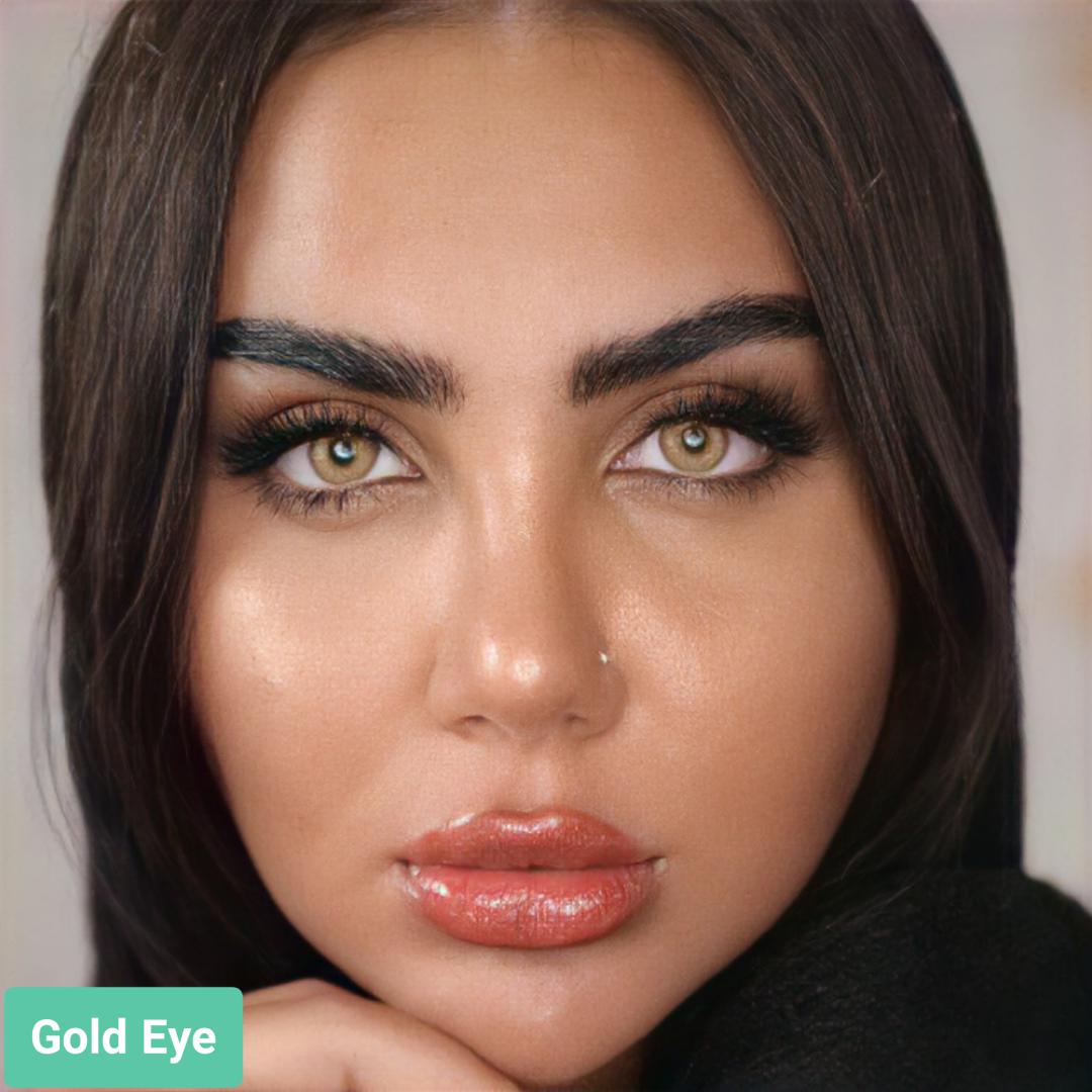  فروش لنز Gold Eye (شامپاینی بدون دور)  برند ترسا لاکچری بهمراه قیمت امروز لنز رنگی  و قیمت امروز لنز طبی 