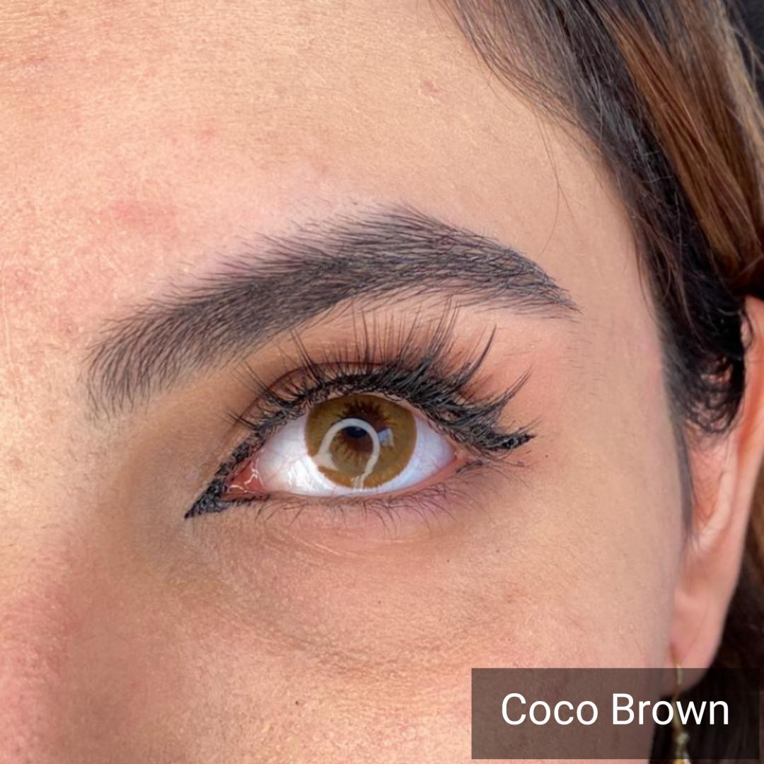 فروش Coco Brown (قهوه ای دور محو) برند دیاموند بهمراه قیمت امروز لنز رنگی و قیمت امروز لنز طبی
