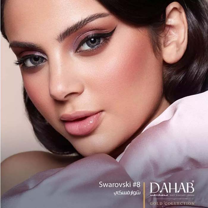  فروش لنز Swarovsky (مشکی سورمه ای دوردار)  برند دهب بهمراه قیمت امروز لنز رنگی  و قیمت امروز لنز طبی