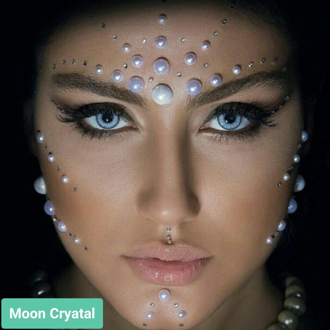  فروش لنز Moon Crystal (طوسی آبی دوردار)  برند ترسا لاکچری بهمراه قیمت امروز لنز رنگی  و قیمت امروز لنز طبی 